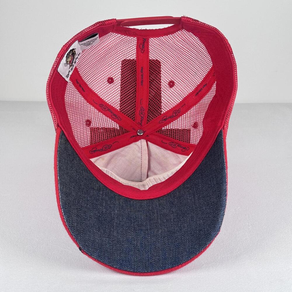 VTG Y2K Don Ed Hardy Dragon Red Trucker Hat - Picture 7 of 8